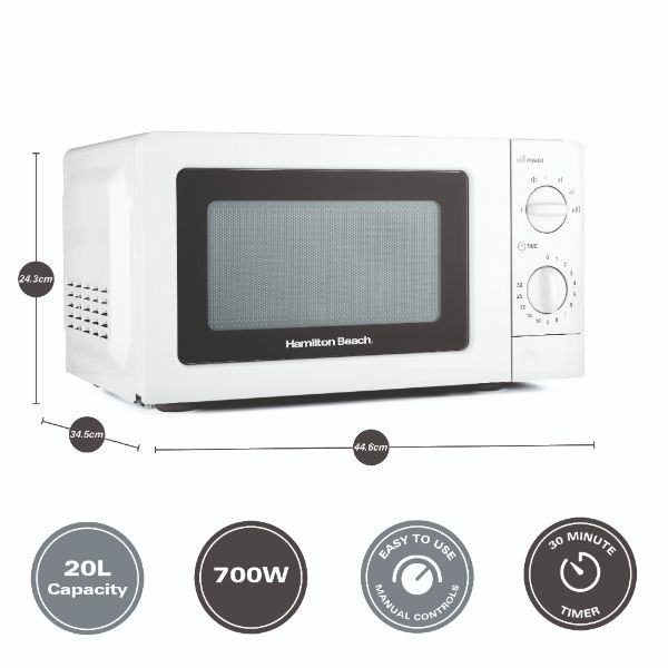 Hamilton Beach Ella Kitchen Bundle White - Kettle,  2 Slice Toaster and Microwave