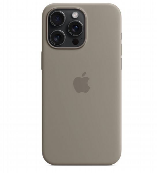 Apple Case for iPhone 15 Pro Silicone with MagSafe - Clay
