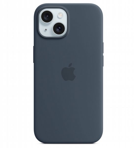 Apple Case for iPhone 15 Silicone with MagSafe - Storm Blue (New)